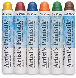 Set of 6 / Iridescent Primary Colors / Artist's Paintstik Oil Paint Stick / Shiva