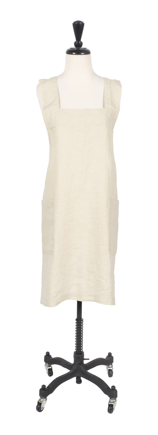 Firenze Stone Washed Linen Cross Back Smock Apron / KAF Home