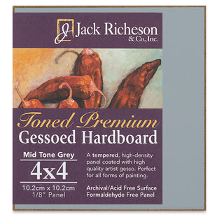 Various Sizes / Mid Tone Grey Gessoed Hardboard Panel / Jack Richeson