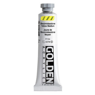 Benzim Yellow Medium / 2oz / Heavy Body Acrylics / Golden Paints