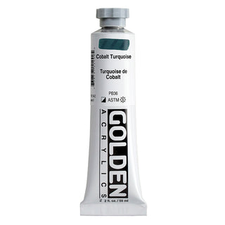 Cobalt Turquoise 2oz / Heavy Body Acrylics / Golden Paints