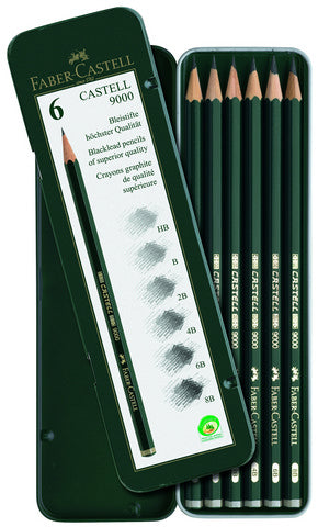 9000 Series Graphite Drawing Pencils Tin Set / Faber-Castell