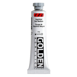 Naphthol Red Medium 2oz / Heavy Body Acrylics / Golden Paints