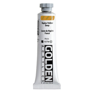 Naples Yellow Deep 2oz / Heavy Body Acrylics / Golden Paints