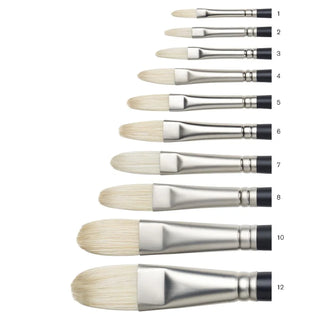 Filbert / Long Handle Hog Bristle Artists Oil Brushes / Winsor & Newton