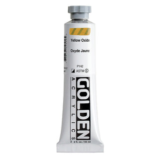 Yellow Oxide 2oz / Heavy Body Acrylics / Golden Paints