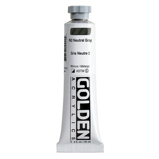 N2 Neutral Gray 2oz / Heavy Body Acrylics / Golden Paints