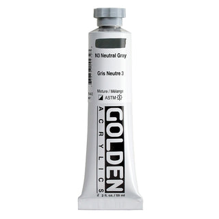 N3 Neutral Gray 2oz / Heavy Body Acrylics / Golden Paints