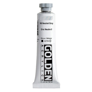 N8 Neutral Gray 2oz / Heavy Body Acrylics / Golden Paints