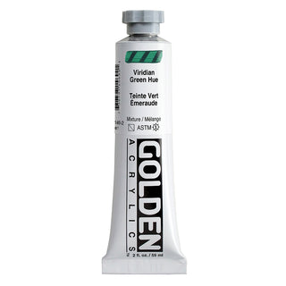 Viridian Green Hue 2oz / Heavy Body Acrylics / Golden Paints