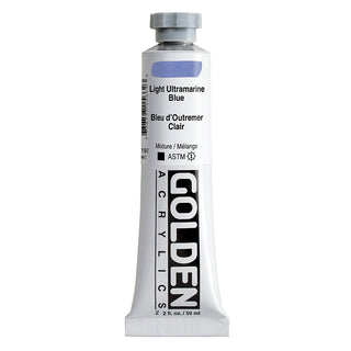 Light Ultramarine Blue 2oz / Heavy Body Acrylics / Golden Paints