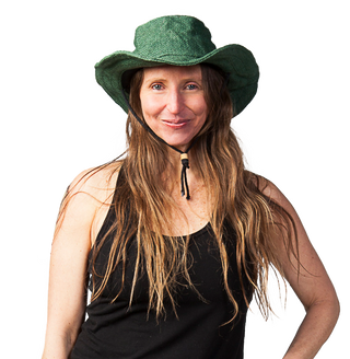 Jute Wire Rim Hat - Green or Rainbow