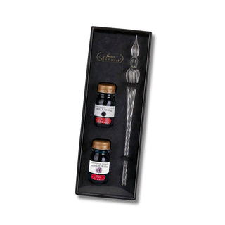 Glass Fountain Pen & Ink Set / Herbin