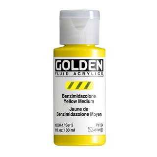 Benzimidazolone Yellow Medium 1oz / Fluid Acrylics / Golden Paints