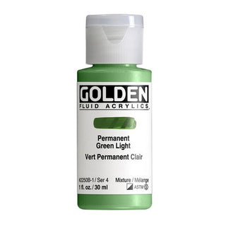Permanent Green Light / 1oz / Fluid Acrylics / Golden Paints