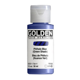 Phthalo Blue (Green Shade) / 1oz / Fluid Acrylics / Golden Paints