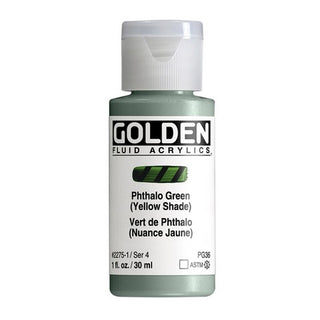 Phthalo Green (Yellow Shade) / 1oz / Fluid Acrylics / Golden Paints
