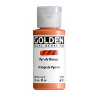Pyrrole Orange / 1oz / Fluid Acrylics / Golden Paints