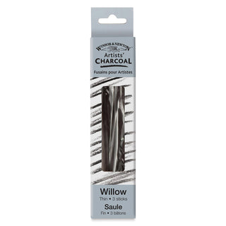 3 Sticks / Thin / Willow Charcoal Sticks / Winsor & Newton