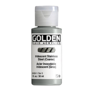 Iridescent Stainless Steel (Coarse) / 1oz / Fluid Acrylics / Golden Paints