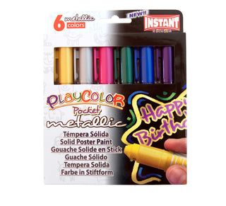 Set of 6 / Metallic Colors Solid Poster Paint Set / PlayColor