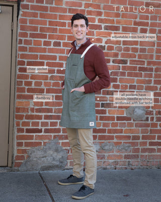 Various Colors / KAF Home Tailor Aprons - Oversized, and Multi-purpose