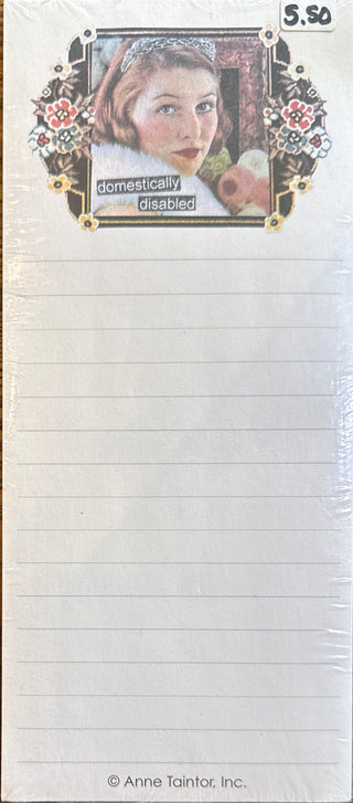 Domestically Disabled / Anne Taintor Novelty Magnetic Notepad