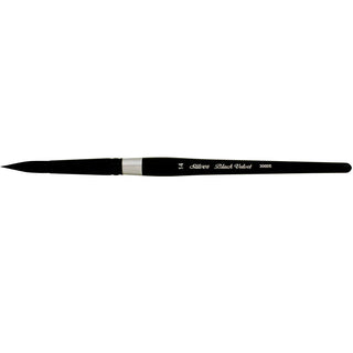 Round / Squirrel Blend Black Velvet Watercolor Brushes / Silver Brush