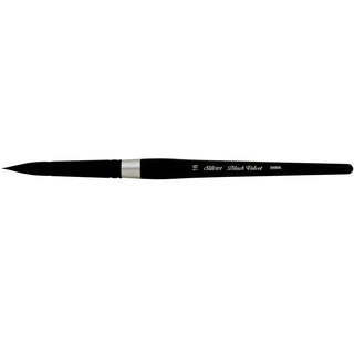 Round / Squirrel Blend Black Velvet Watercolor Brushes / Silver Brush