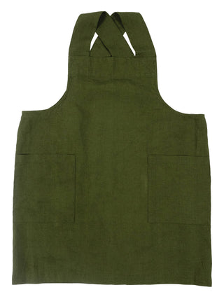 Firenze Stone Washed Linen Cross Back Smock Apron / KAF Home