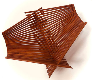 Dark Tea Stained / Wide Folding Chopstick Basket: 30 Pairs - Dark Tea Stained