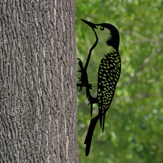 Woodpecker / Outdoor Metal Peekaboo Decor