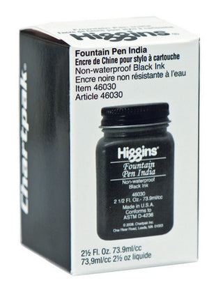 2.5oz / Black Fountain Pen India Ink / Higgins