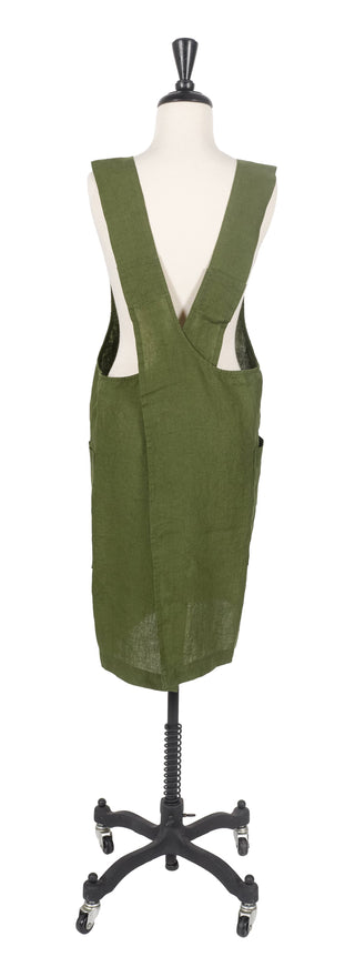 Firenze Stone Washed Linen Cross Back Smock Apron / KAF Home