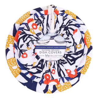 Set of 3 / Field of Flowers Reusable Cotton Dish Covers