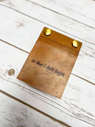 Refillable Leather Notepad - Don't Forget