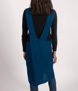 Firenze Stone Washed Linen Cross Back Smock Apron / KAF Home
