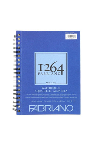7x10" / 140lb Cold Press / 1264 Watercolor Paper Spiral Bound Pad / Fabriano