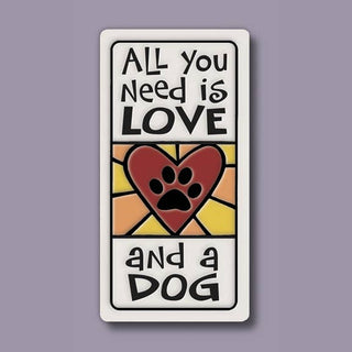 Love and A Dog / Ceramic Novelty Magnet