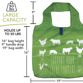 blu Bag Reusable Shopper Tote LOCAL FARMERS