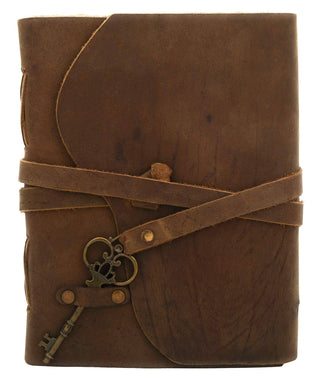 Brown / 6x8" / Leather Bound Handmade Paper Journal