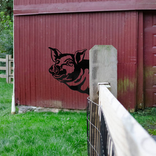 Pig / Outdoor Metal Peekaboo Decor
