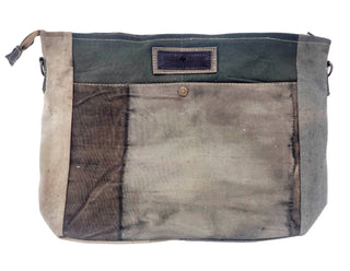 Recycled Military Tent Crossbody w/Vintage Fabric Pocket