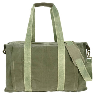 Olive Green Canvas Weekender Travel Bag