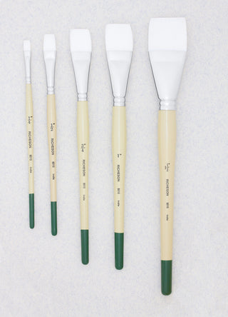 Various Sizes / Flat / Short Handle Synthetic Watercolor Brushes / Jack Richeson