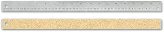 18" Imperial/Metric / Stainless Steel Cork Back Ruler / Alumicolor