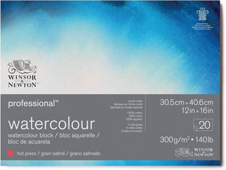 12x16" / Hot Press Watercolour Block Professional / Winsor & Newton