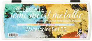 12 Color Metallic Watercolor Set / Collegiate