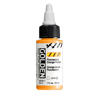 Fluorescent Orange-Yellow / 1oz / High Flow Acrylics / Golden Paints