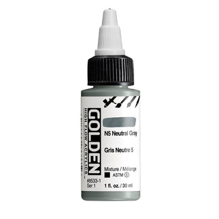 N5 Neutral Gray / 1oz / High Flow Acrylics / Golden Paints